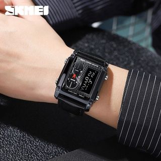 Đồng hồ Nam SKMEI 1868 hiển thị giờ bằng kim lẫn số điện từ có dây đeo bằng kim loại