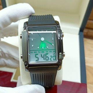 Đồng hồ Nam SKMEI 0814 hiển thị cả kim lẫn giờ điện tử có đèn chuyển 7 màu
