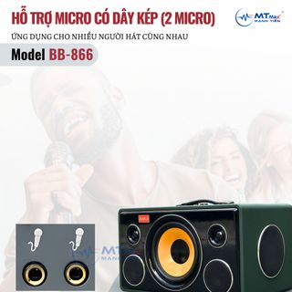 Loa Di Động BB866 - Hệ Thống 7 Loa 3 Đường Tiếng Âm Thanh Đa Hướng Kèm 2 Micro Cao Cấp