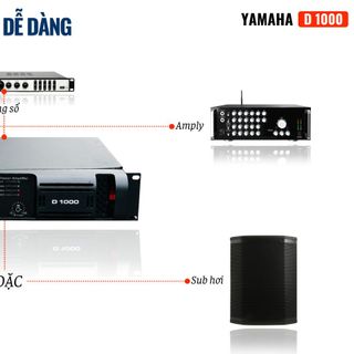 Cục Đẩy Sông Suất 24 Sò YAMAHA D1000 – Main Công Suất 2 Kênh Và 8 Tụ Đánh Được Loa 3 Tấc