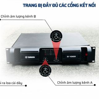 Cục Đẩy Sông Suất 24 Sò YAMAHA D1000 – Main Công Suất 2 Kênh Và 8 Tụ Đánh Được Loa 3 Tấc