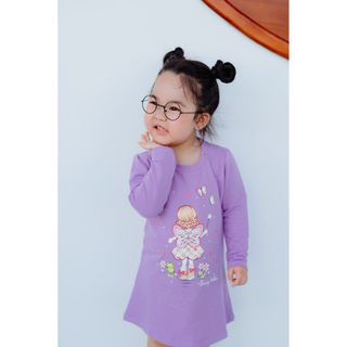 M948M2-Váy bé cái da cá,dài tay, in bé gái thiên thần,hiệu Chikids, size bé1-10 giá sỉ