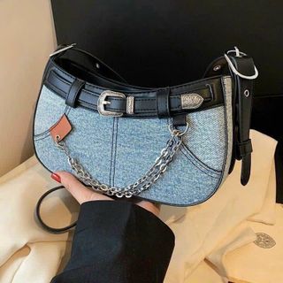 Túi xách quảng châu  Túi Jean Đeo Chéo Nịt - 12B3649 (Chuyên sỉ túi xách sll, balo, ví, thắt lưng, túi Laptop)