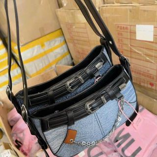 Túi xách quảng châu  Túi Jean Đeo Chéo Nịt - 12B3649 (Chuyên sỉ túi xách sll, balo, ví, thắt lưng, túi Laptop)