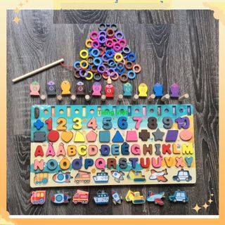 Bộ đồ chơi câu cá gỗ 6in1 cho bé