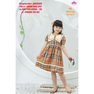 &lt;&lt; Buôn sỉ &gt;&gt; - Đầm kẻ BBR cho bé gái, dáng basic, hàng chính phẩm, top1oder_00008_0506_sg1