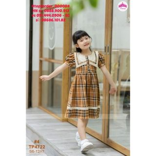 &lt;&lt; Buôn sỉ &gt;&gt; - Đầm kẻ BBR cho bé gái, dáng basic, hàng chính phẩm, top1oder_00008_0506_sg1
