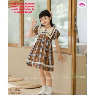 &lt;&lt; Buôn sỉ &gt;&gt; - Đầm kẻ BBR cho bé gái, dáng basic, hàng chính phẩm, top1oder_00008_0506_sg1