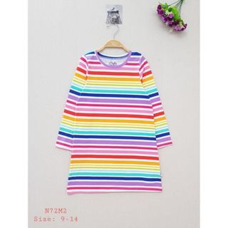 N72-M1 - Váy bé gái cotton , dài tay , xuông , họa tiết micky , size to 9t-14t giá sỉ