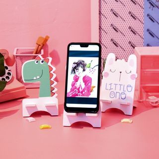 Giá đỡ điện thoại bằng gỗ thiết kế dễ thương đa chức năng có thể điều chỉnh