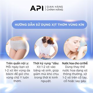 Xịt Bikini khử mùi giảm thâm vùng kín, xịt thơm Bikini Vitamin C API, xịt thơm và kháng khuẩn, nước hoa vùng kín 20ml