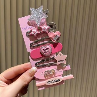 Set kẹp tóc 7  chi tiết màu gồng siêu xinh