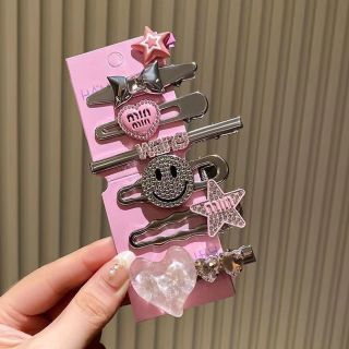 Set kẹp tóc 7  chi tiết màu gồng siêu xinh