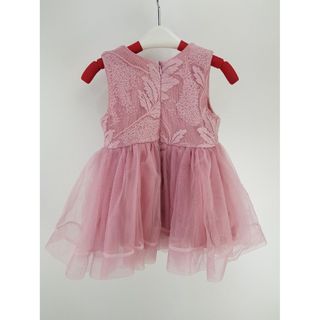 930217-ZM1- Váy ren bé gái, sát nách, đính hoa bụng, đỏ, size bé 1-5/ri5/t6a2(d1)