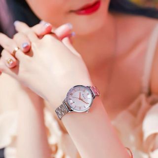Đồng Hồ Nữ KIMIO 6379 bạc Dây Kim Loại