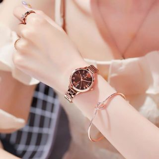 Đồng Hồ Nữ KIMIO 6379 Vàng Dây Kim Loại