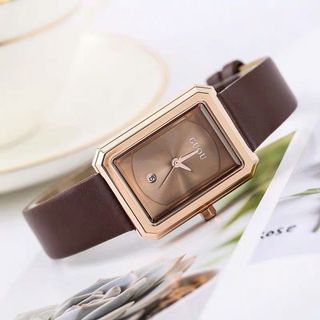 GUOU 6018 Dây Da Mặt Chữ Nhật Dành Cho Các Quý Cô Lựa Chọn