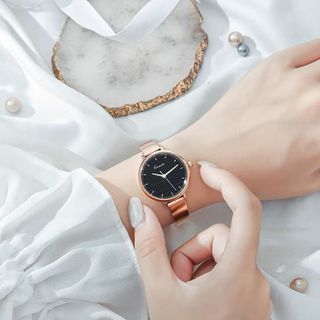 Đồng Hồ Nữ Kimio 6436 Vàng Mặt Tròn Sang Trọng
