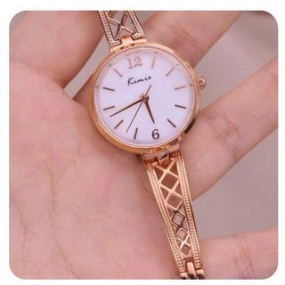 Đồng Hồ Nữ Kimio 6401 Vàng Mặt Tròn Sang Trọng