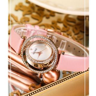 Đồng hồ dành cho Nữ GUOU 6039 Viền đá thiết kế đặc biệt
