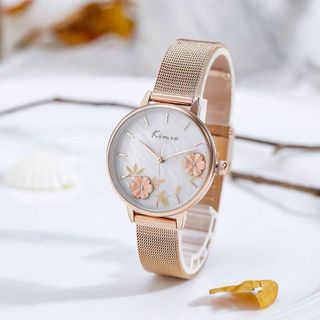 Kimio 6381 Vàng Đồng Hồ Chính Hãng Dành Cho Nữ Thiết kế Hình Nổi
