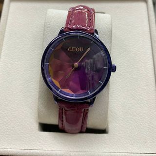 GUOU 6034 Mặt Tròn Dây Da Thiết Kế Đa Dạng Dành Cho Nữ