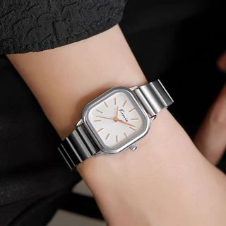 Kimio 6498 Bạc Đồng Hồ Chính Hãng Danh Cho Nữ Dây Bạc Mặt Chữ Nhật