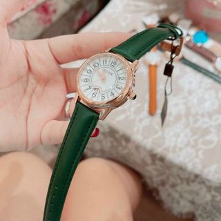 Đồng hồ chính hãng GUOU 6044 dây da mặt tròn dành cho các quý cô