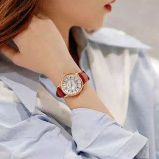 Đồng hồ chính hãng GUOU 6044 dây da mặt tròn dành cho các quý cô