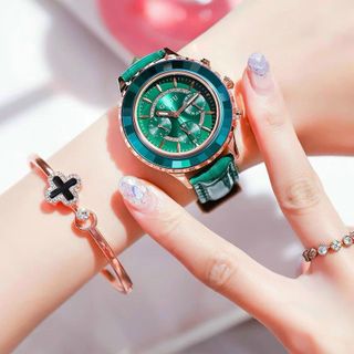 GUOU 6035 Mặt Tròn Dây Da Thiết Kế Đa Dạng Dành Cho Nữ