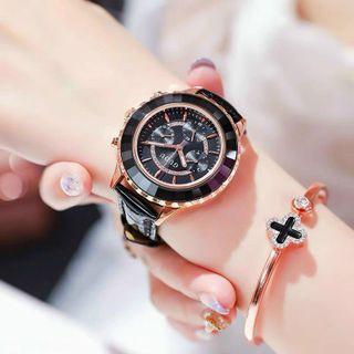 GUOU 6035 Mặt Tròn Dây Da Thiết Kế Đa Dạng Dành Cho Nữ