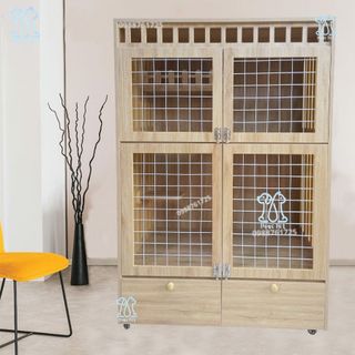 Chuồng Mèo Gỗ MDF Cốt Lõi Xanh Chống Ẩm, Nhà Cho Thú Cưng Hai Tầng Giá Tại Xưởng