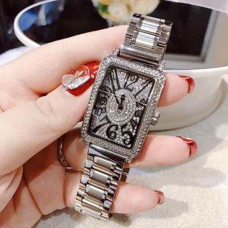 Đồng hồ chính hãng GUOU 8201 viên bạc dây kim loại dành cho các quý cô giá sỉ