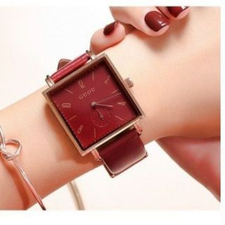Đồng hồ Nữ GUOU 8091 mặt Vuông dây da mua càng nhiều giá càng ưu đãi