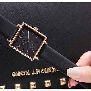 Đồng hồ Nữ GUOU 8091 mặt Vuông dây da mua càng nhiều giá càng ưu đãi
