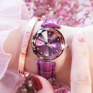 Đồng hồ chính hãng GUOU 8209 dây da mặt tròn dành cho các quý cô