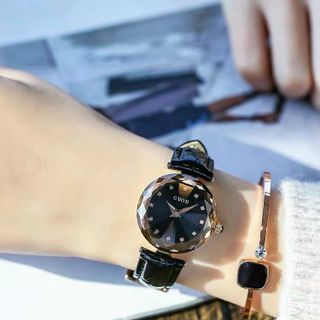 Đồng hồ chính hãng GUOU 8209 dây da mặt tròn dành cho các quý cô