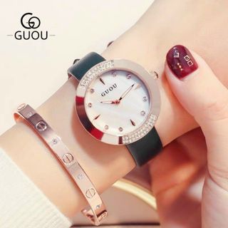Đồng hồ Nữ GUOU 8092 mặt Tròn dây da mua càng nhiều giá càng ưu đãi