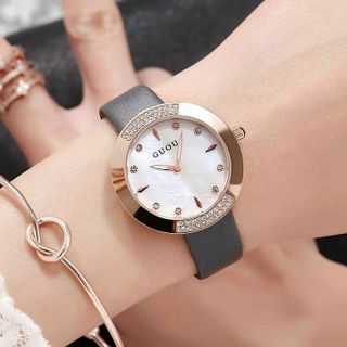 Đồng hồ Nữ GUOU 8092 mặt Tròn dây da mua càng nhiều giá càng ưu đãi