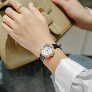 Đồng hồ chính hãng GUOU 8226 mặt tròn dây da dành cho các quý cô