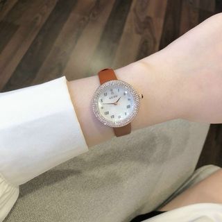 Đồng hồ chính hãng GUOU 8226 mặt tròn dây da dành cho các quý cô