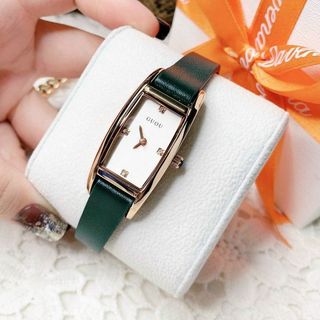 Đồng hồ Nữ GUOU 8085 mặt chữ nhật dây da