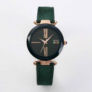 Đồng hồ chính hãng GUOU 8197 dây da mặt tròn dành cho các quý cô