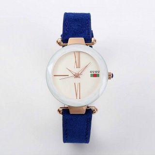 Đồng hồ chính hãng GUOU 8197 dây da mặt tròn dành cho các quý cô