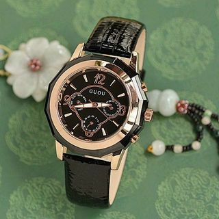 GUOU 8042 Đồng hồ dành cho nữ bản dây da đa dạng màu sắc