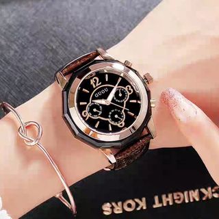 GUOU 8042 Đồng hồ dành cho nữ bản dây da đa dạng màu sắc