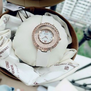 Đồng hồ chính hãng GUOU 8217 dây da mặt Tròn đính đá dành cho các quý cô