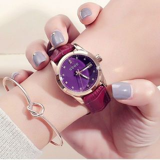 GUOU 8076 Đồng hồ dành cho nữ bản dây da đa dạng màu sắc