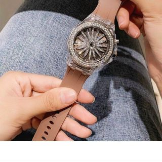 Đồng hồ chính hãng GUOU 8219 dây da mặt Tròn đính đá dành cho các quý cô giá sỉ