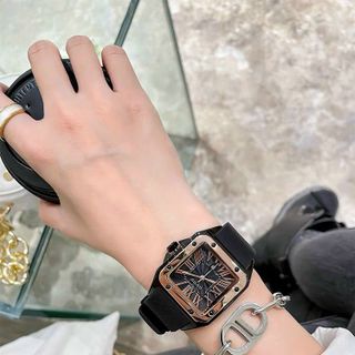 Đồng hồ Nữ GUOU 8154 thiết kế mặt Vuông pha màu đắc sắc